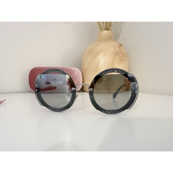 MIU MIU ~ REVEAL GLITTER Women’s Sunglasses - Picture 9 of 11